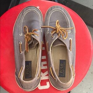 Polo by Ralph Lauren Men's Charcoal and Tan Boat Shoes